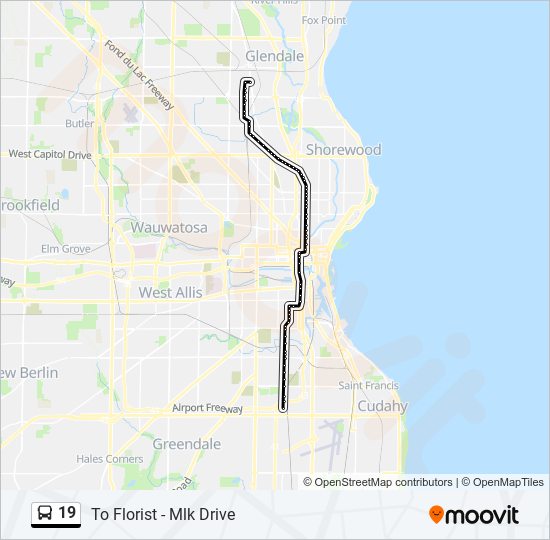 19 bus Line Map