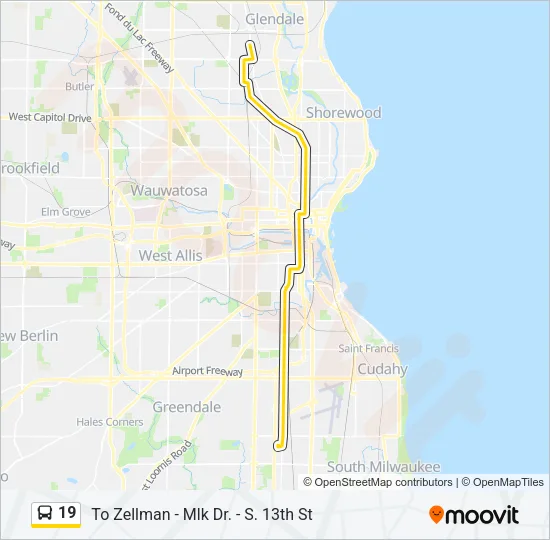 19 Bus Line Map