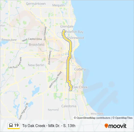 19 Bus Line Map