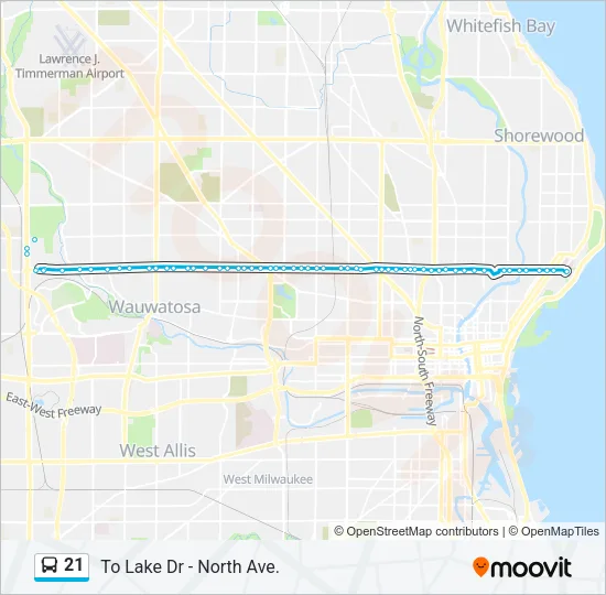 21 Bus Line Map