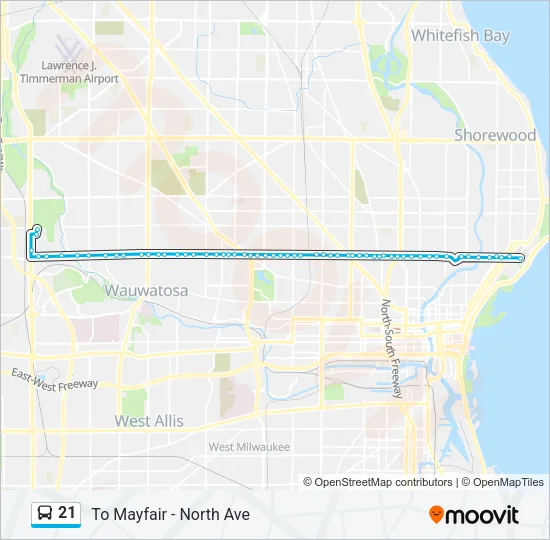 21 Bus Line Map