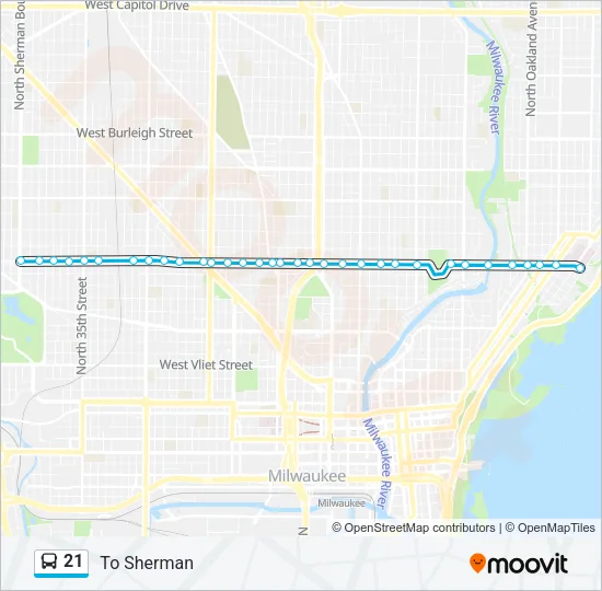 21 Bus Line Map