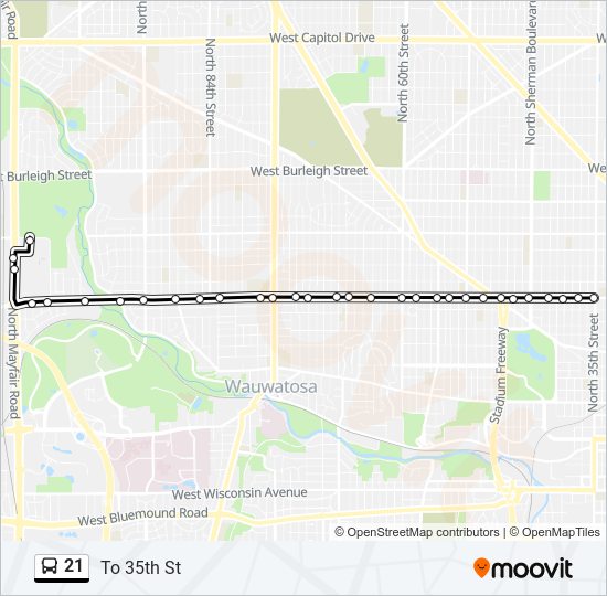 21 bus Line Map