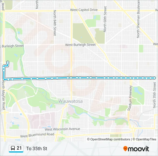 21 Bus Line Map