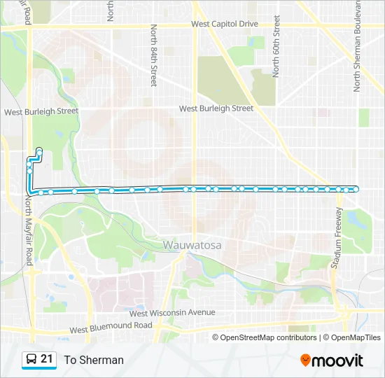 21 Bus Line Map