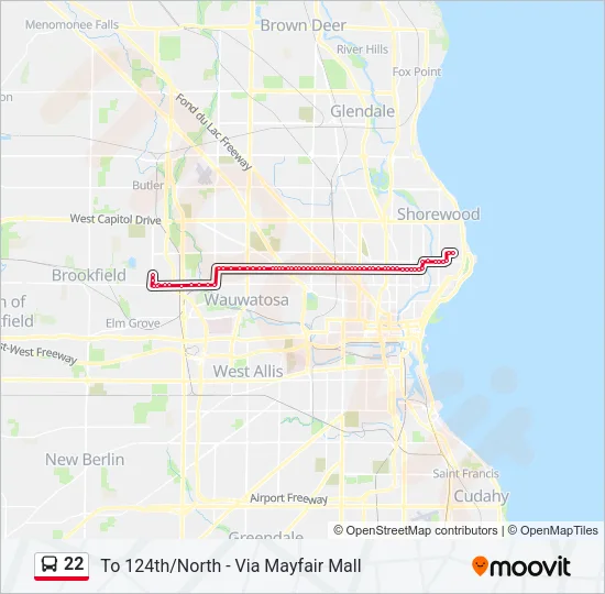 22 Bus Line Map