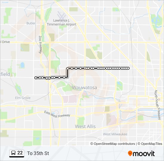 22 bus Line Map