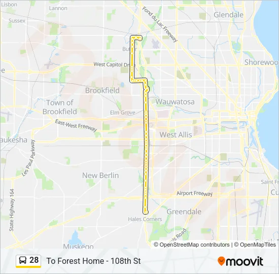 28 Bus Line Map