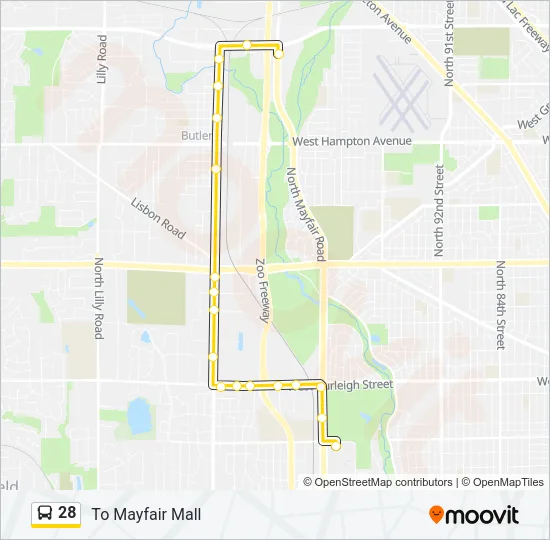 28 Bus Line Map