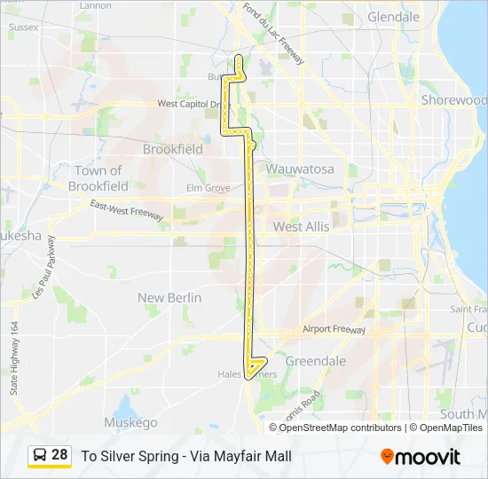 28 Bus Line Map