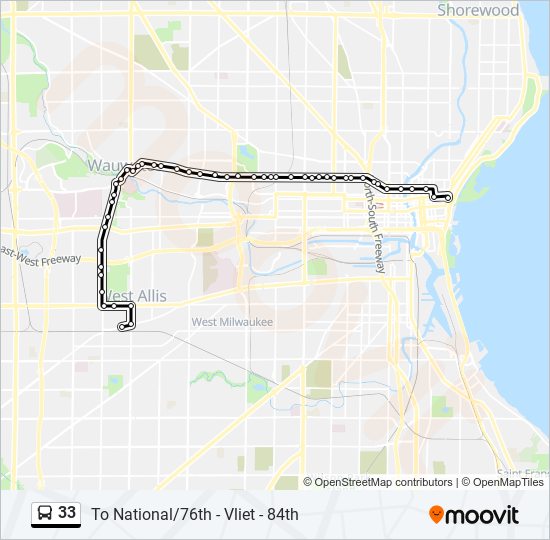 Mapa de 33 de autobús