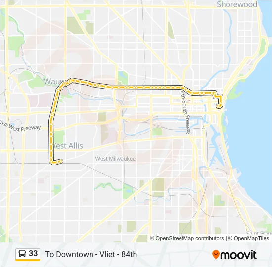 33 Bus Line Map