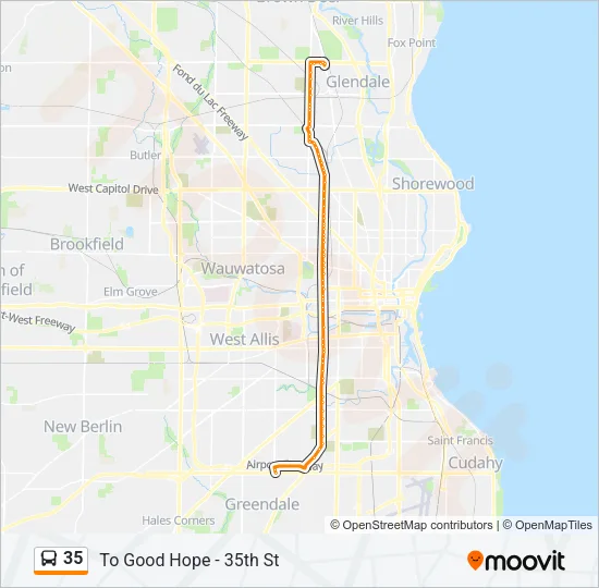 35 Bus Line Map