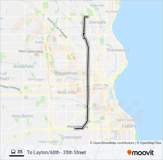 35 bus Line Map