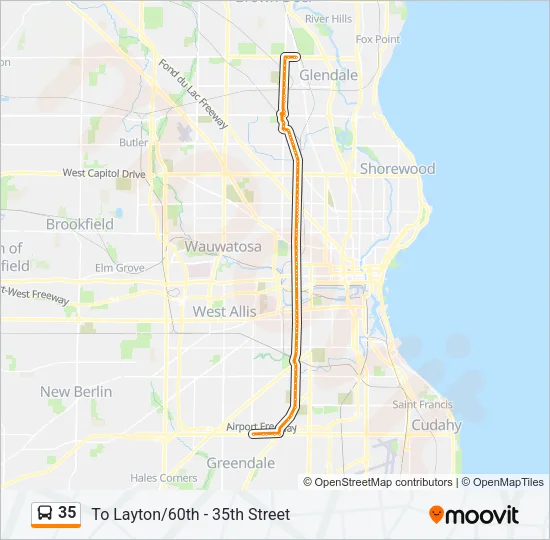 35 Bus Line Map