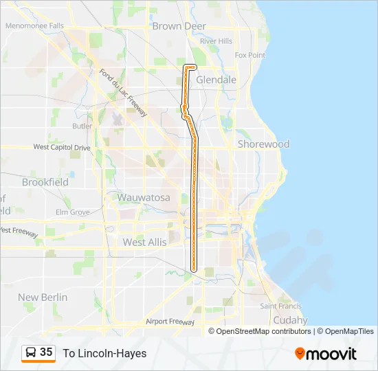 35 Bus Line Map