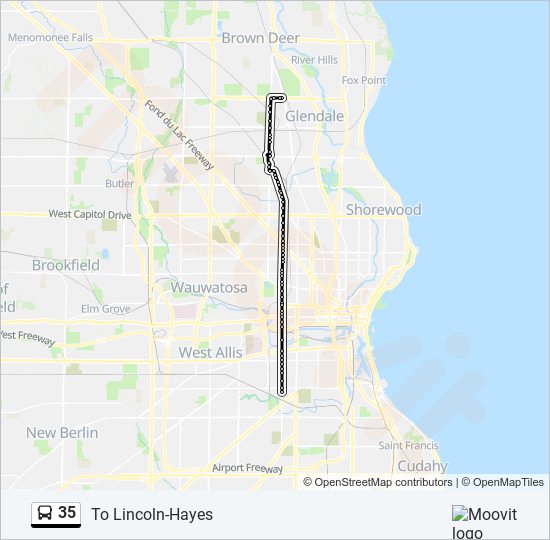 35 bus Line Map