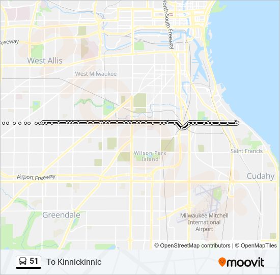 Mapa de 51 de autobús