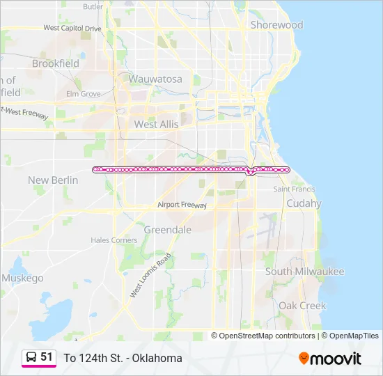 51 Bus Line Map