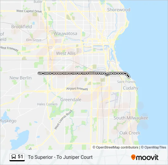 51 Bus Line Map