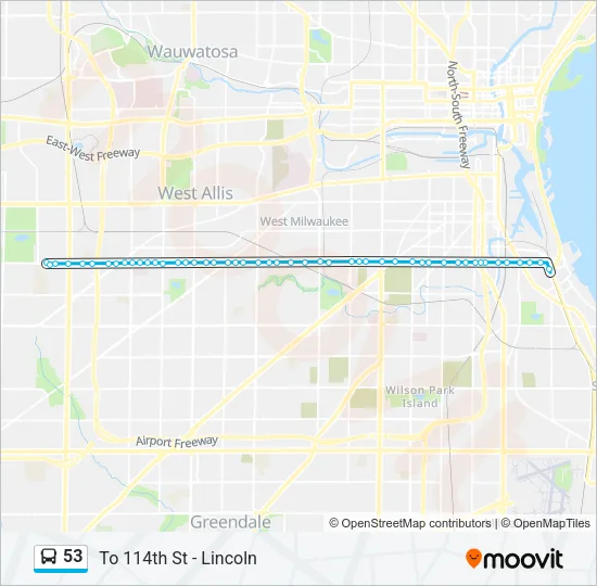 53 Bus Line Map