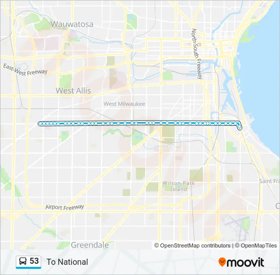 53 Bus Line Map