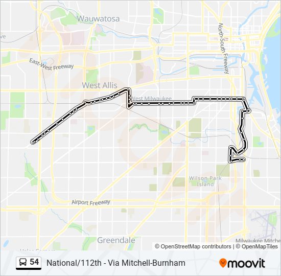 Mapa de 54 de autobús