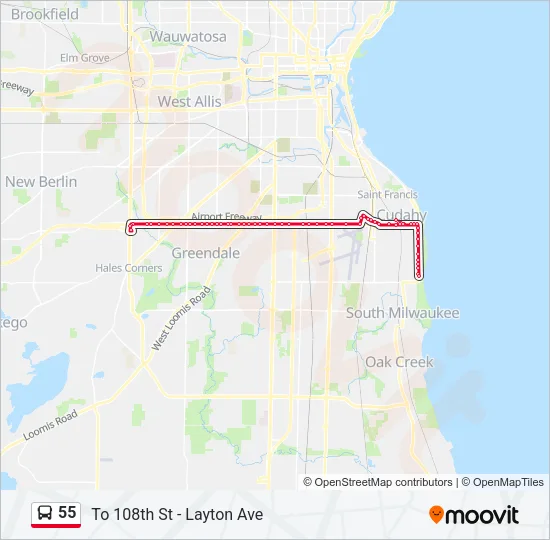 55 Bus Line Map