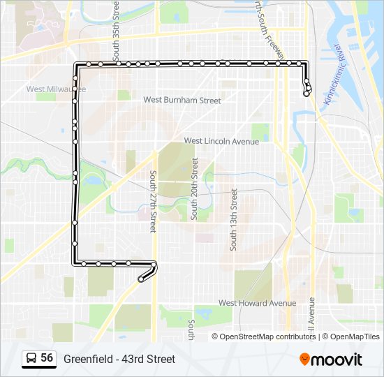 56 bus Line Map