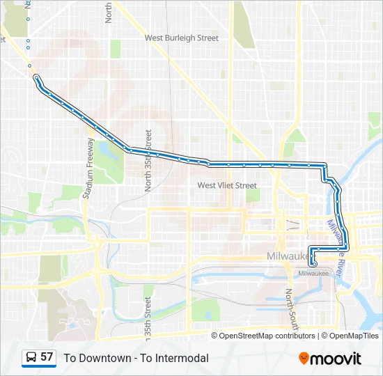 57 Bus Line Map