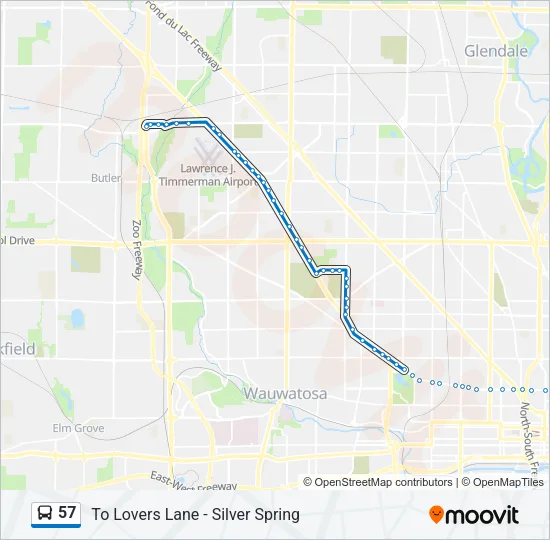 57 Bus Line Map