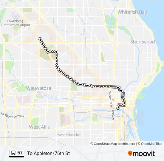 57 bus Line Map