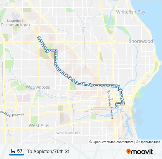 57 Bus Line Map