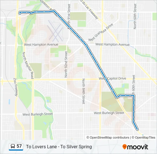 57 Bus Line Map