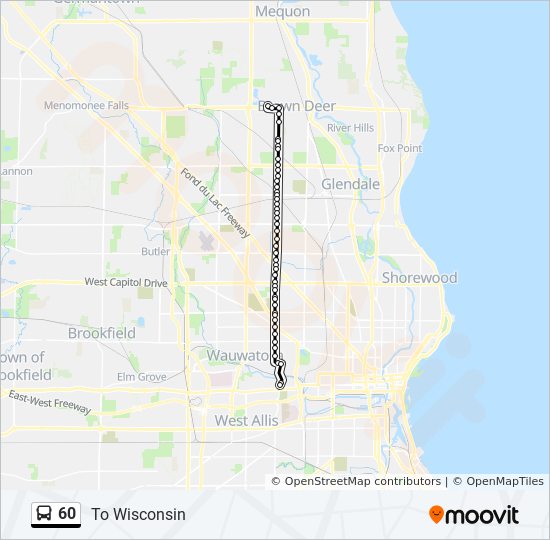 Hwy 60 Wisconsin Map 60 Route: Schedules, Stops & Maps - To Wisconsin (Updated)
