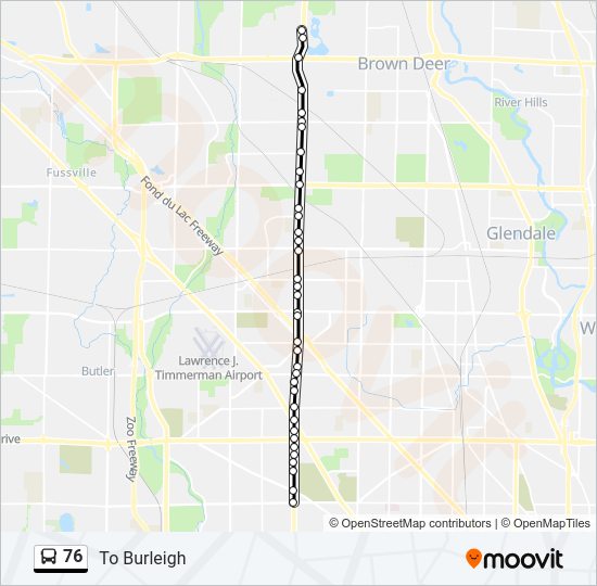 76 Bus Line Map