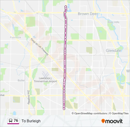76 Bus Line Map