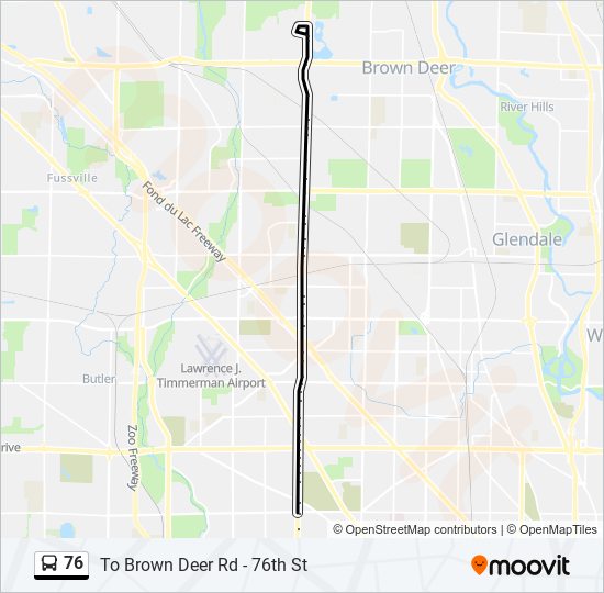 S74 Bus Route Map 76 Route: Schedules, Stops & Maps - To Brown Deer Rd - 76Th St (Updated)