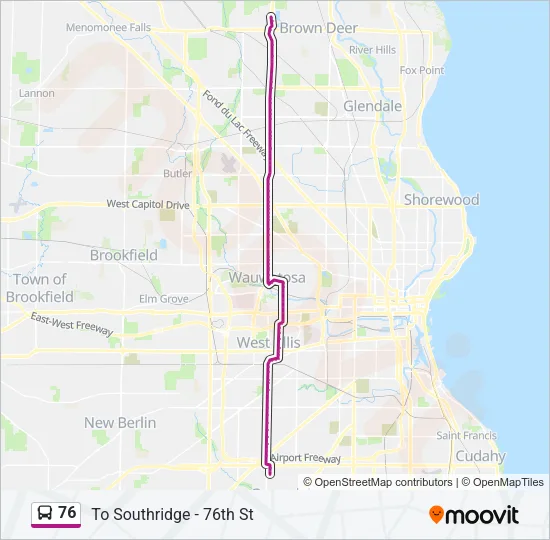 76 Bus Line Map