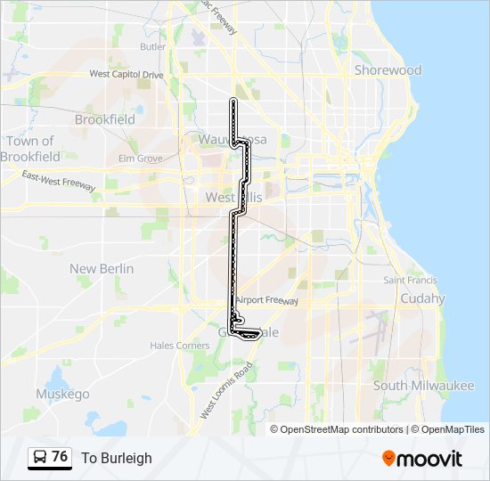 76 bus Line Map