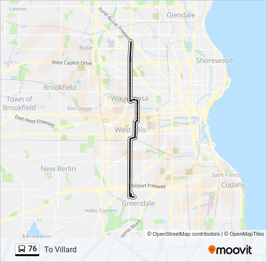 76 bus Line Map