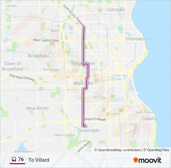 76 Bus Line Map