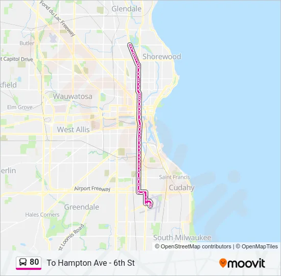 80 Bus Line Map
