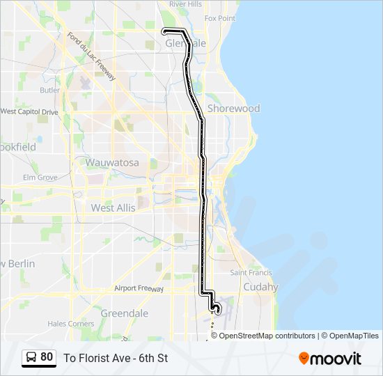 80 bus Line Map