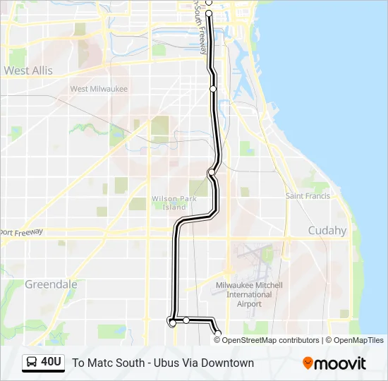 40U Bus Line Map