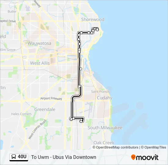 40U Bus Line Map