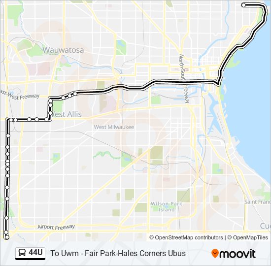 44U bus Line Map