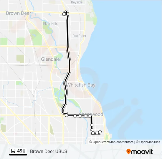 49U Bus Line Map