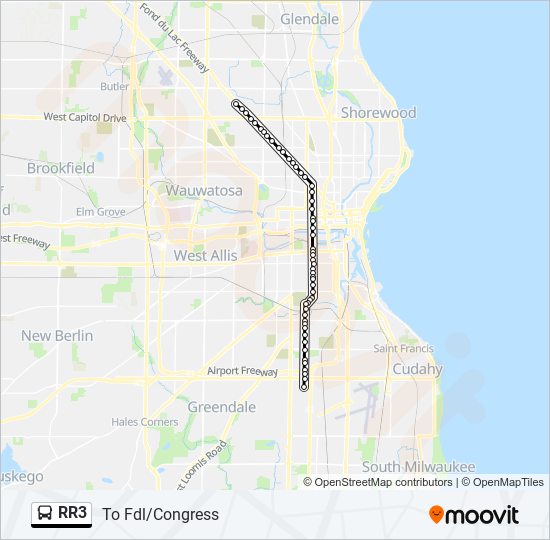 Mapa de RR3 de autobús