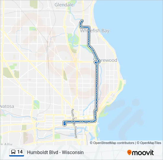 Mapa de 14 de autobús